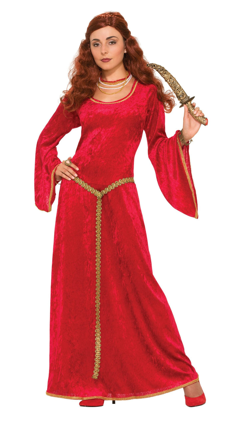 Womens Ruby Sorceress Dress Medieval Adult Costume Female Halloween_1 AC576