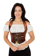 Womens Velvet Corset Brown Adult Costume Female Halloween_1 AC632