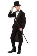 Mens Tailcoat Black Male Adult Costume Halloween_1 AC719