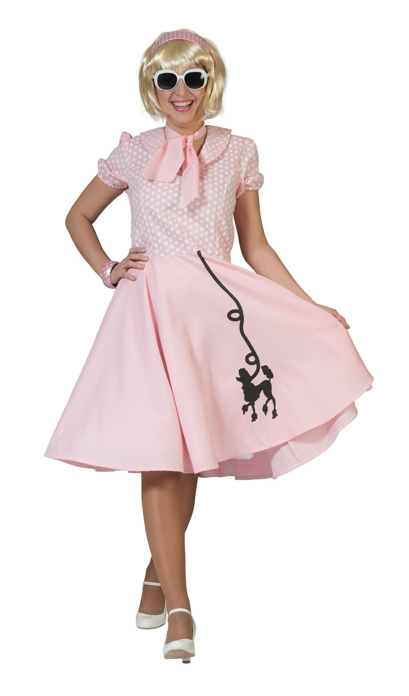 Womens Poodle Dress Pink 40 42 Adult Costume Female Halloween_1 AC760