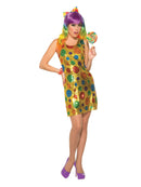 Clown Polka Dot Sequin Dress Ladies Costume