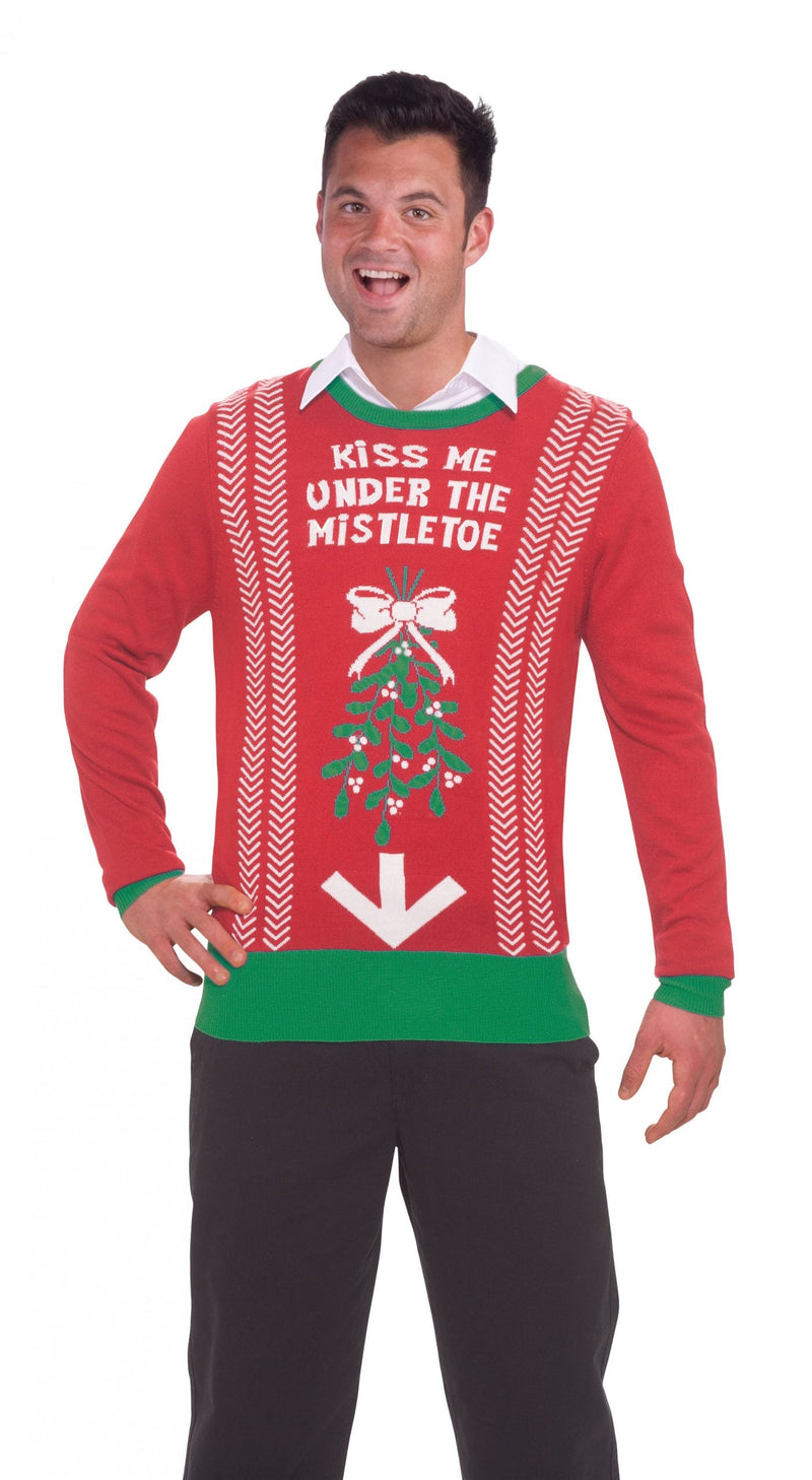 Mens Mistletoe Sweater Adult Costume Male Halloween_1 AC806