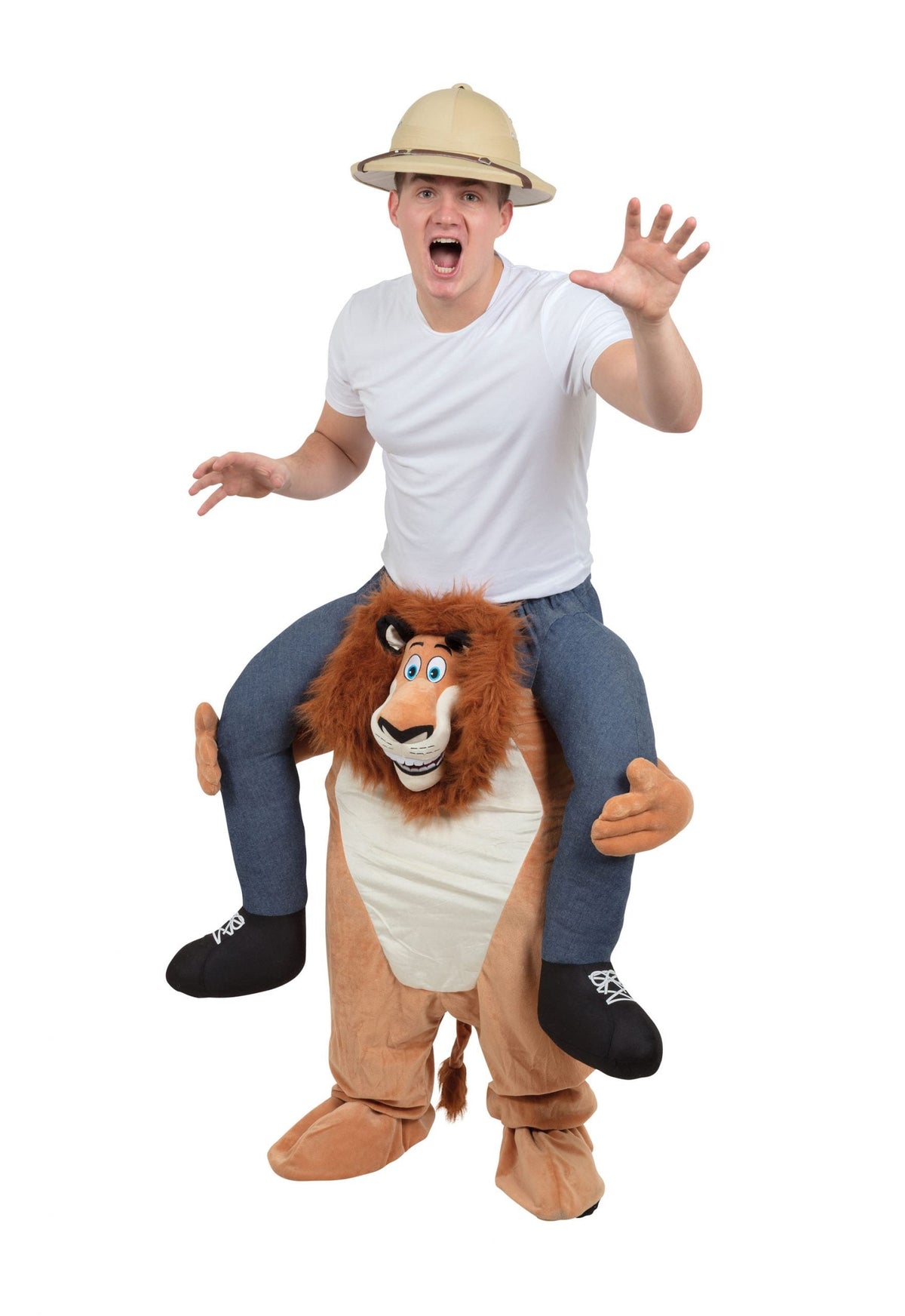 Lion Piggy Back Costume Adult Fits Up Waist Size 38