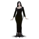 Addams Family Morticia Long Black Dress and Black Wig Halloween Costume 1
