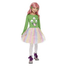Alien Costume Green Dress for Girls with Hair Clips 1