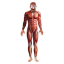 Anatomy Man Costume Adult Red Bodysuit Mask 1