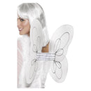 Angel Glitter Wings White and Silver Adult 50 By 30cm Costume Accessory 1
