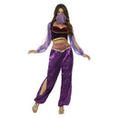 Arabian Princess Jasmine Costume Adult Purple Trousers Top Veil 2