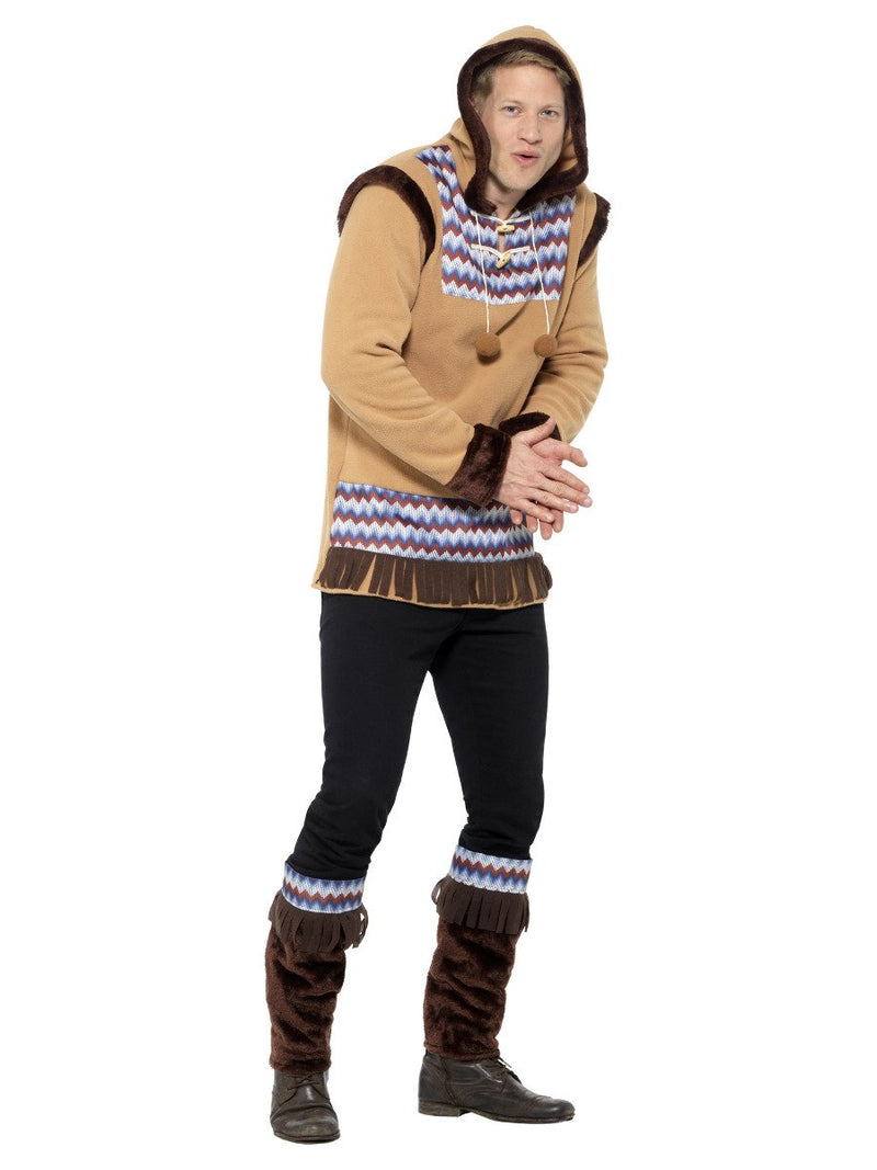 Arctic Man Costume Brown Adult Eskimo Costume_3