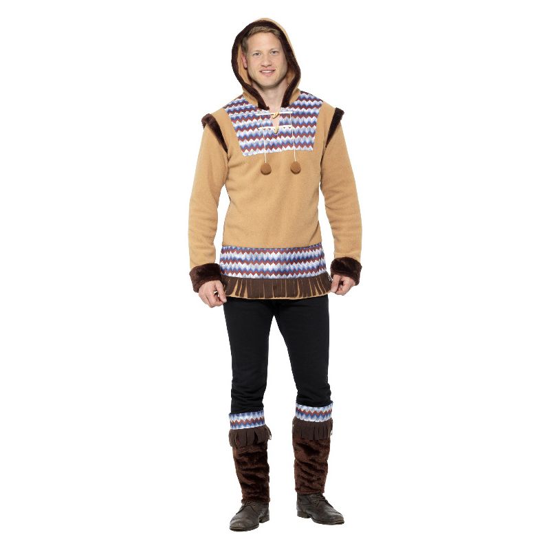 Arctic Man Costume Brown Adult Eskimo Costume_1