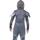 Armoured Knight Deluxe Costume Kids Jumpsuit Grey Headpiece 2