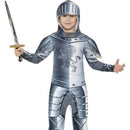 Armoured Knight Deluxe Costume Kids Jumpsuit Grey Headpiece 4