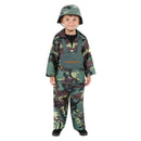 Army Boy Costume Kids Camo Soldier Top Trousers Parachute Bag 1