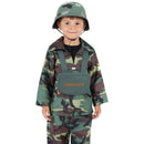 Army Boy Costume Kids Camo Soldier Top Trousers Parachute Bag 3