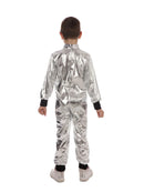 Astronaut Costume Boys Shiny Silver Space Suit 3