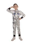 Astronaut Costume Boys Shiny Silver Space Suit 1