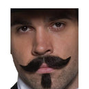 Authentic Western Gambler Moustache Small Beard Brown Adult Costume Accessory 2