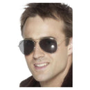 Aviator Specs Adult Silver Armed Forces Glasses Costume Accessory 1