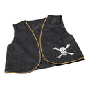 Mens Pirate Waistcoat Black Distressed Costume Accessories Male Halloween_1 BA021