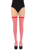 Womens Striped Stockings Red White Costume Accessories Female Halloween_1 BA034