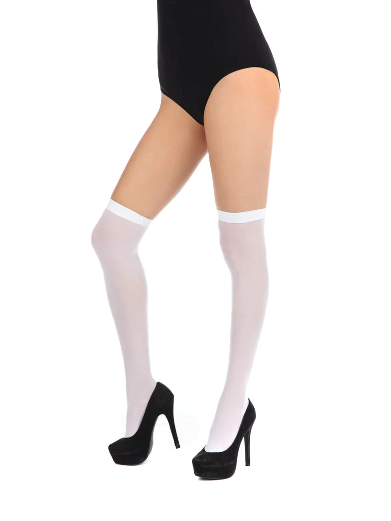 Stockings White Over Knee Adult Costume Accessory