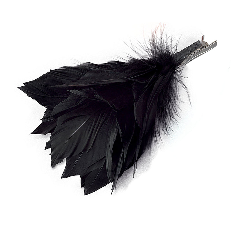 Womens Feather Hair Clip Black Costume Accessories Female Halloween_1 BA1006