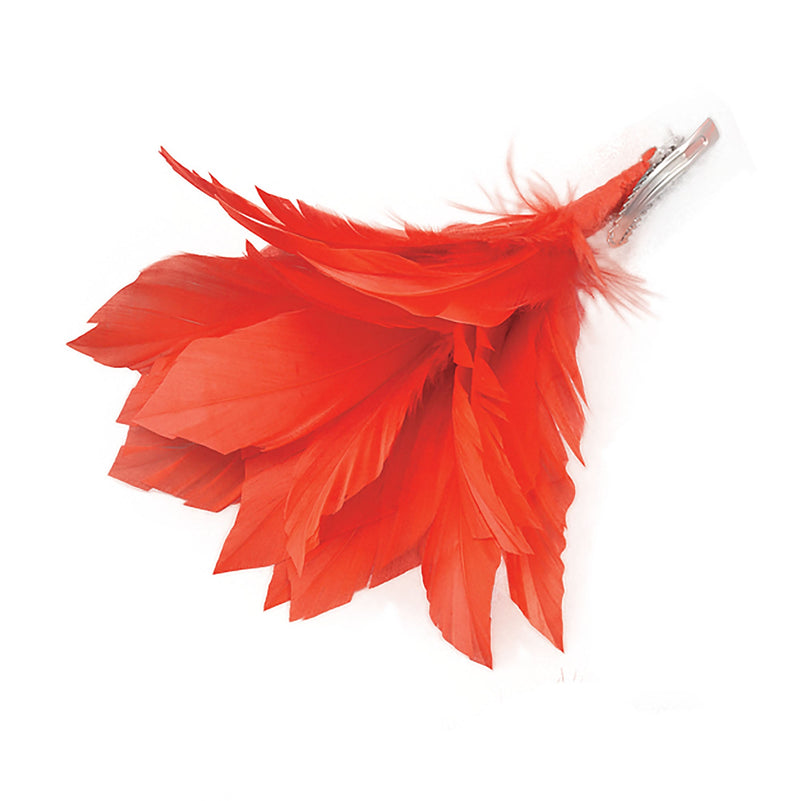 Feather Hair Clip Red Costume Accessories Female_1 BA1010