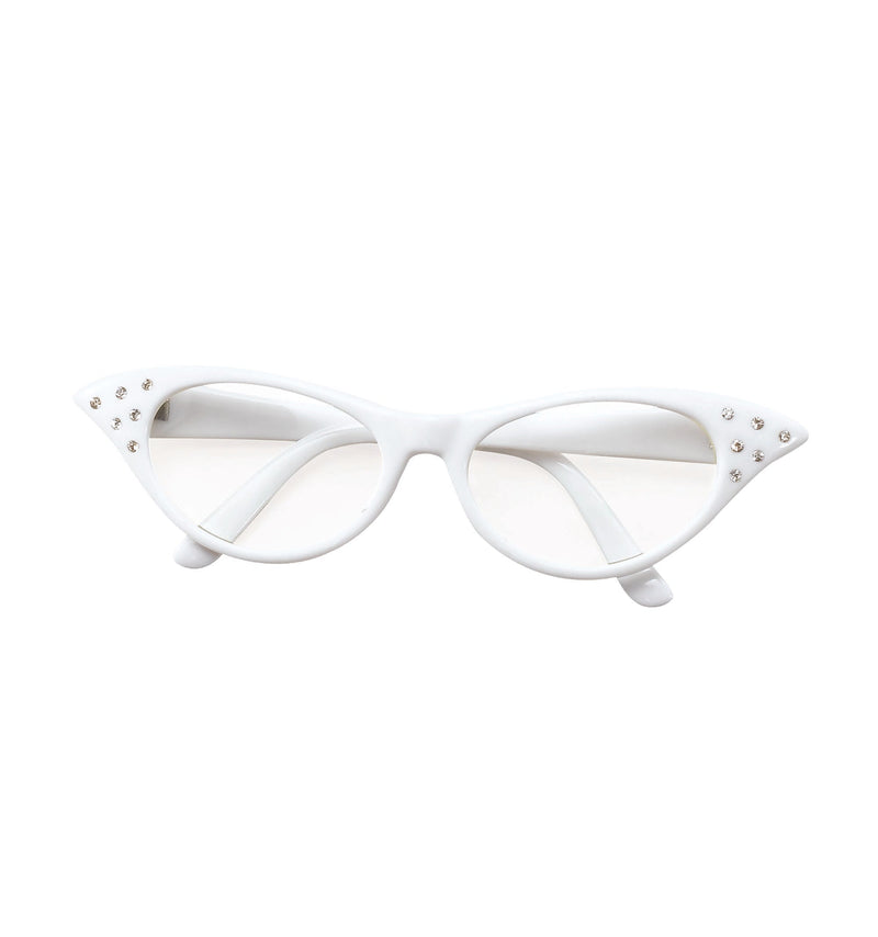 Womens Glasses 50s Female Style White Costume Accessories Halloween_1 BA142W