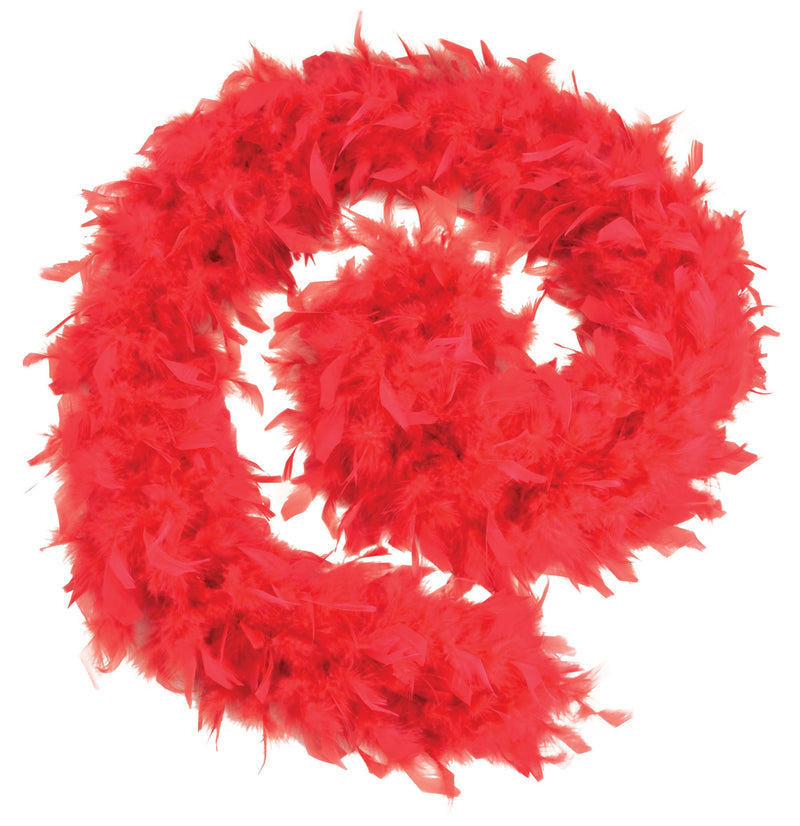 Womens Feather Boa 80g Red Budget Costume Accessories Female Halloween_1 BA1671