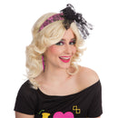 Womens 80s Neon Lace Headband Pink Costume Accessories Female Halloween_1 BA258