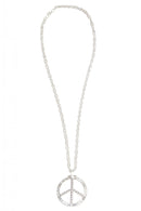 Peace Sign Necklace Silver Metal_1 BA3227