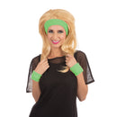 80s Headband Wristband Set Green_1 BA3321