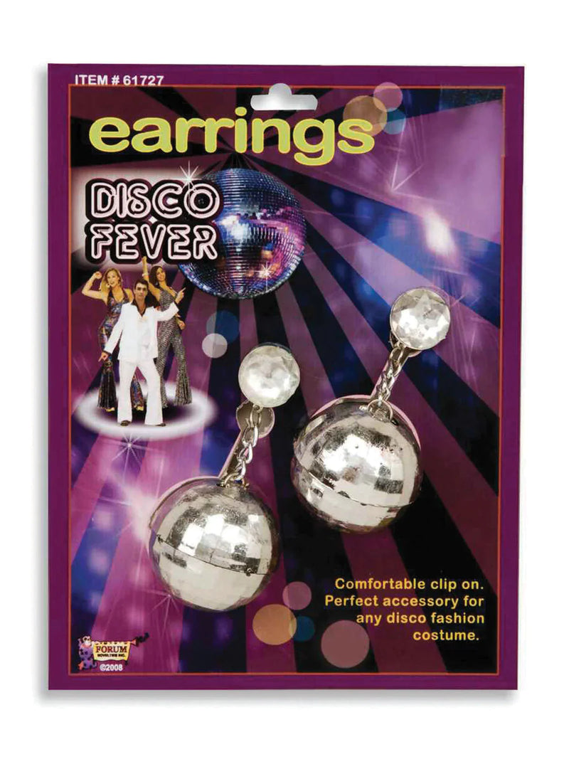 Disco Ball Earrings Clip On Costume Accessory