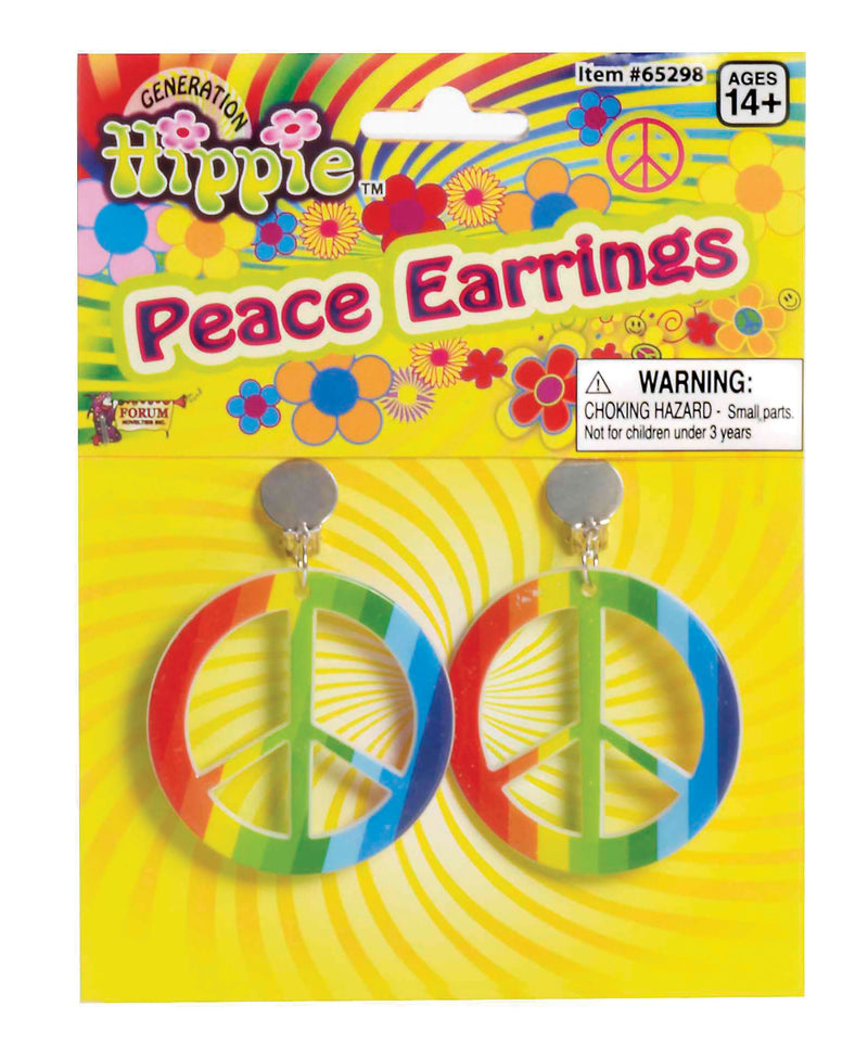 Womens Rainbow Hippie Ear Rings Costume Accessories Female Halloween_1 BA986