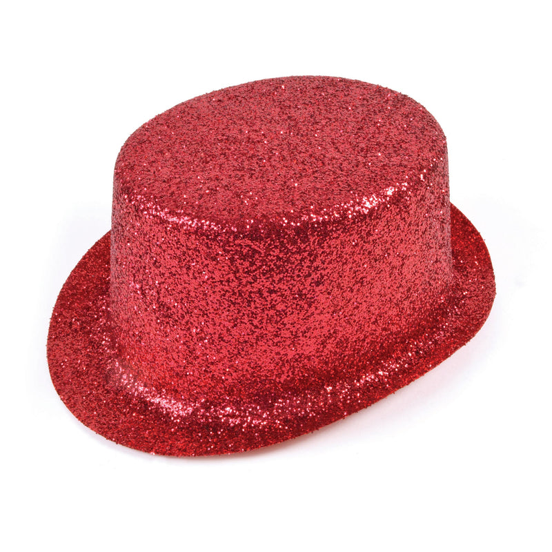 Glitter Red Toppers Plastic Hats Unisex_1 BH082