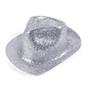 Mens Glitter Silver Plastic Trilby Hats Male Halloween Costume_1 BH085