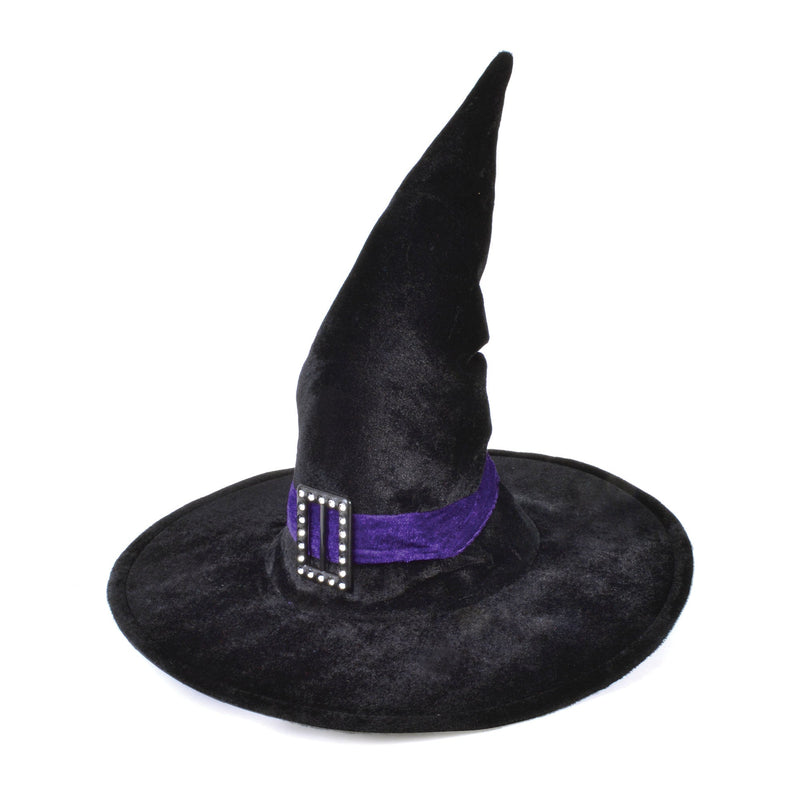 Womens Witch Hat Velvet Belt Buckle Hats Female Halloween Costume_1 BH259