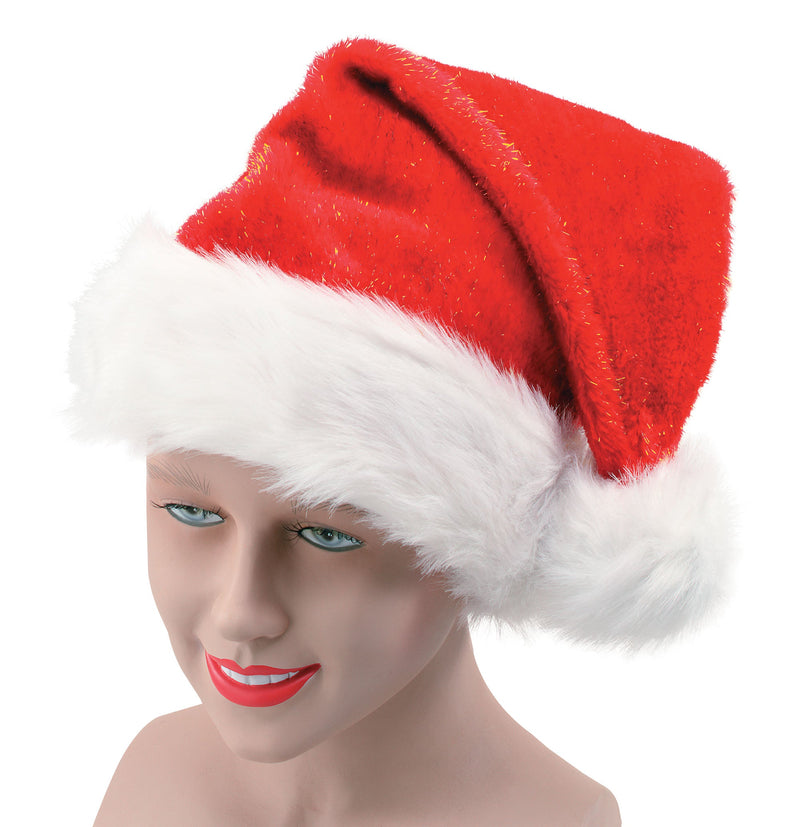 Santa Hat Plush Glitter Hats Unisex_1 BH293