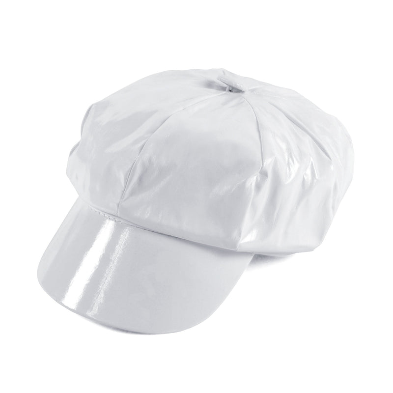 Womens Shiny White PVC Hat Hats Female Halloween Costume_1 BH344C