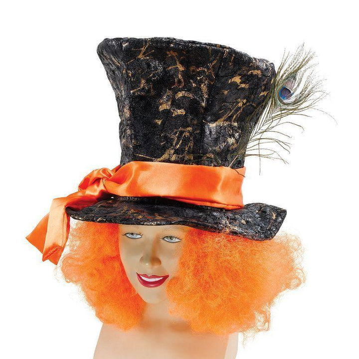 Mad Hatter Hat Alice In Wonderland Style with Orange Hair