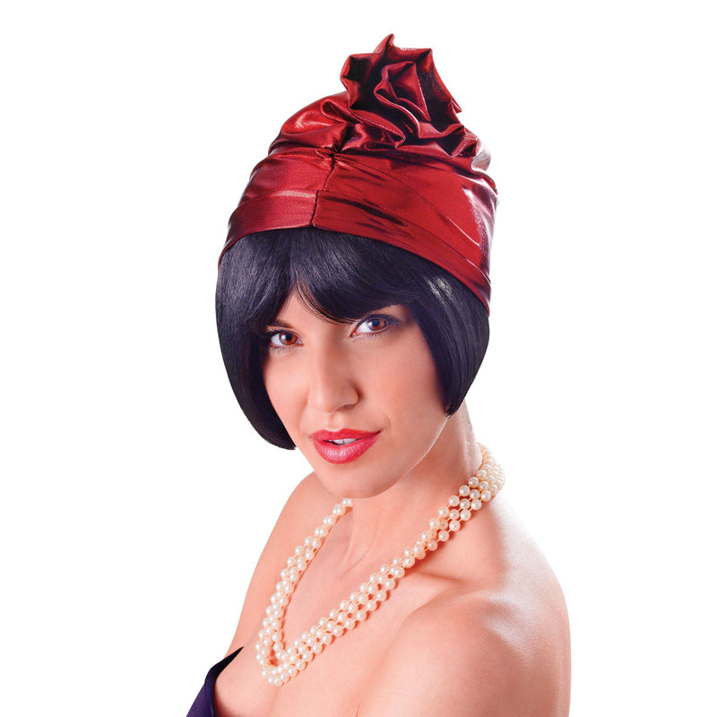 Womens Cloche 20s Hat Red Hats Female Halloween Costume_1 BH621
