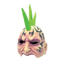 Mens Tattoo Mohawk Mask Half Face Green Masks Male Halloween Costume_1 BM476