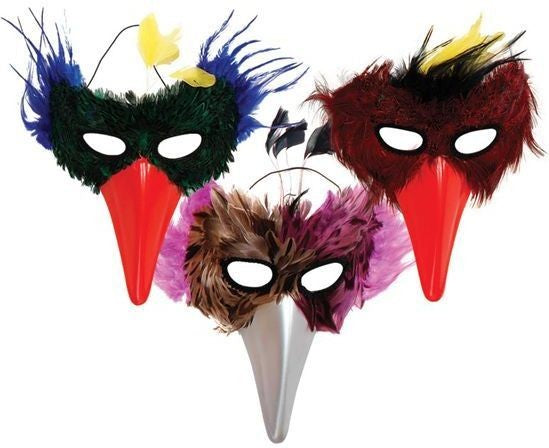 Bird Feather Plastic Beak 1of 3 Styles Random Eye Mask