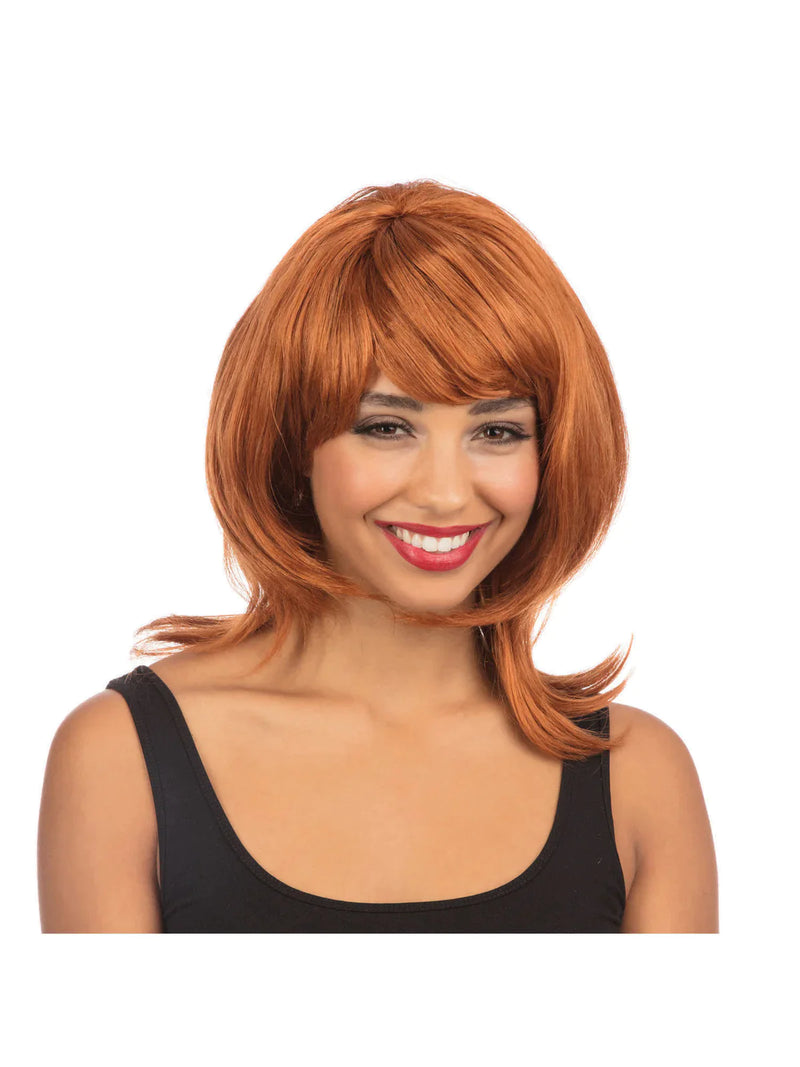 Layered Ginger Wig 1980s Fringe Hair