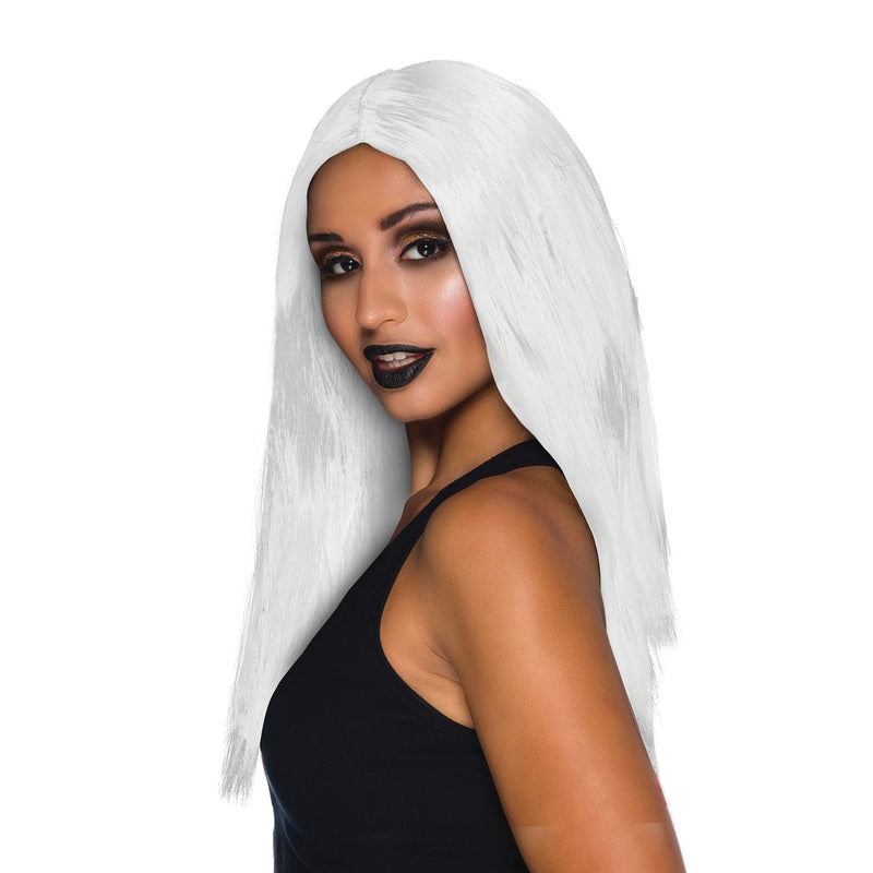 Womens Long 18" Wig White Wigs Female Halloween Costume_1 BW098
