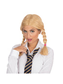 Schoolgirl Wig Blonde Pigtails Ladies