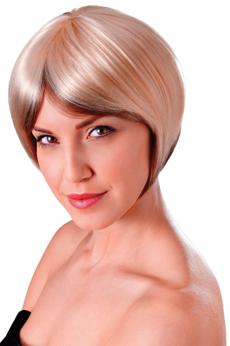 Womens Blended Bob Blonde Brown Wigs Female Halloween Costume_1 BW311