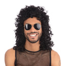 Glam Rock Black Wig Wigs Unisex_1 BW570