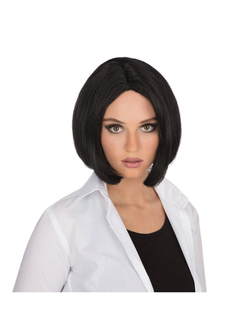 Black Centre Parting Wig Skin Top