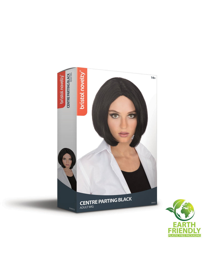 Black Centre Parting Wig Skin Top